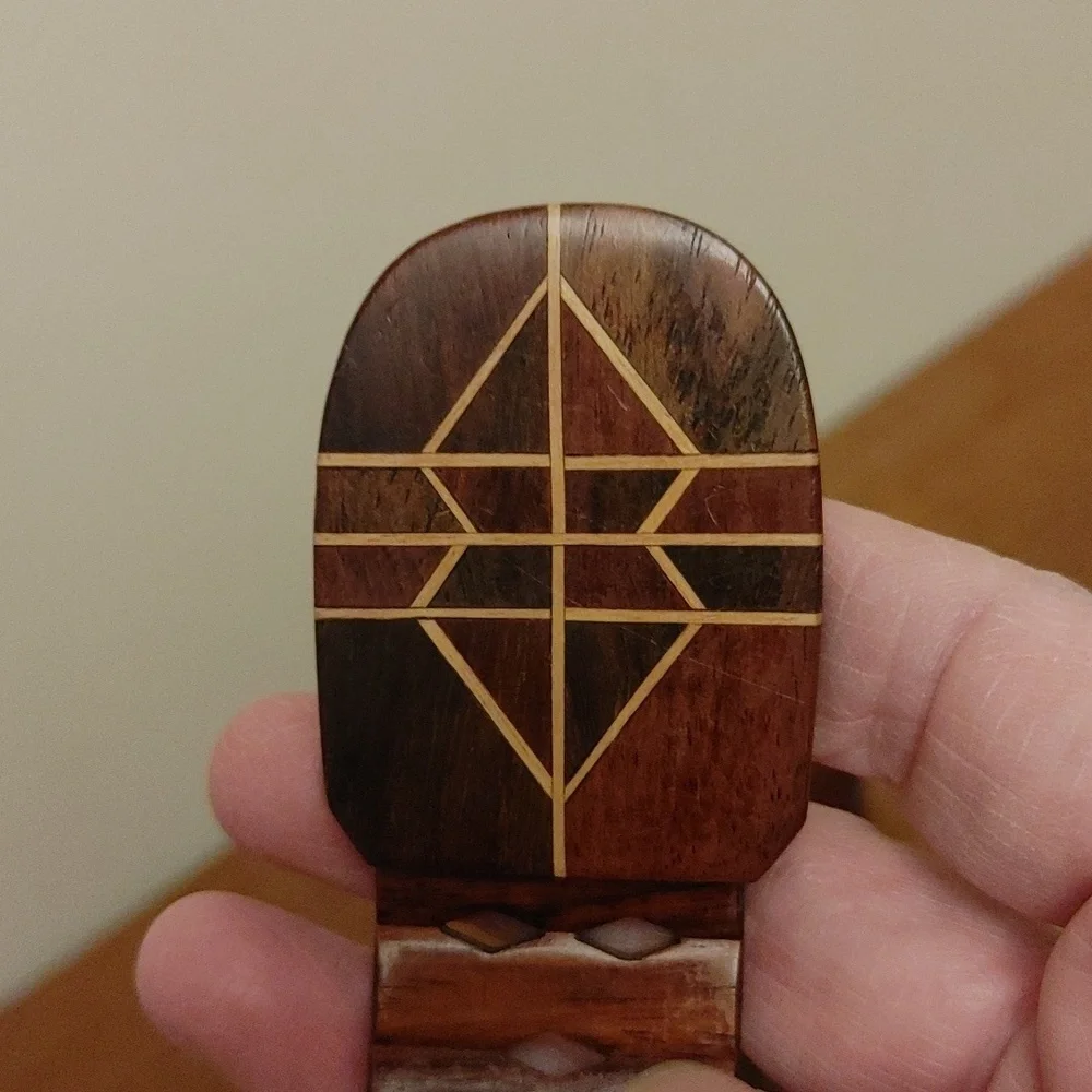 Wooden Articulated Belt w Buckle Wooden Inlay Work Size XS to S